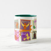 Tasse 2 Couleurs Collections de timbres d'Halloween méchants multic (Centre)