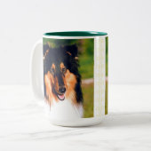 Tasse 2 Couleurs Collie à couche brute (Devant gauche)
