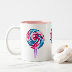 Tasse 2 Couleurs Collipop eau couleur bonbon art
