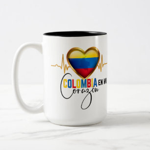 Tasse 2 Couleurs Colombia en mi Corazon Colombian Pride