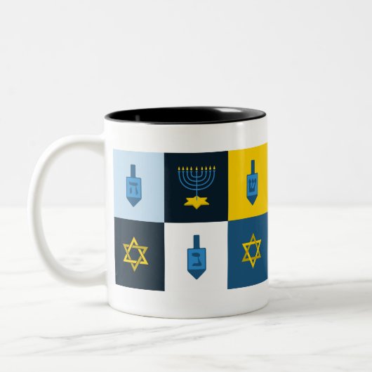 Tasse 2 Couleurs colorblock hébreu hanoukka (Gauche)