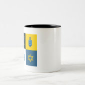 Tasse 2 Couleurs colorblock hébreu hanoukka (Centre)