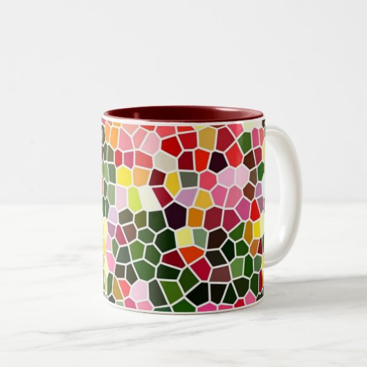 Tasse 2 Couleurs Colorful Mosaic Pattern (Devant droit)