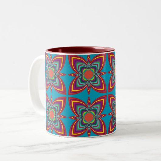 Tasse 2 Couleurs Colorful Psychedelic Geometric Pattern (Devant gauche)