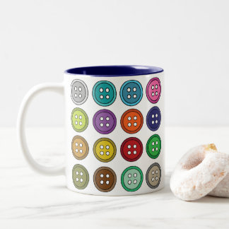 Tasse 2 Couleurs Colorful Sewing Buttons Fashion Tailor 