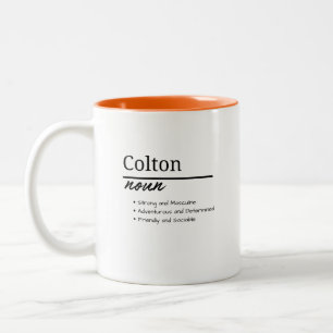 Tasse 2 Couleurs Colton, Garçon Nom Personnalisé Définition