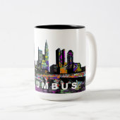 Tasse 2 Couleurs Columbus, Ohio en graffiti (Devant droit)
