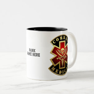Tasse 2 Couleurs Combattre le patchs croisé crâne et épées Médicale
