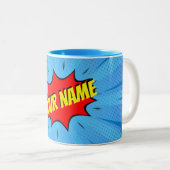 Tasse 2 Couleurs Comic Book Superhero Personnalisé (Devant droit)