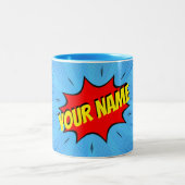 Tasse 2 Couleurs Comic Book Superhero Personnalisé (Centre)