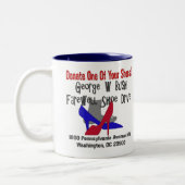 Tasse 2 Couleurs Commande d'adieu de chaussure de George W Bush (Gauche)