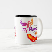 Tasse 2 Couleurs Comme un Phoenix Je me lève des cendres (Devant droit)