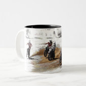 Tasse 2 Couleurs Commence Fort ! - Motocross Racers (Devant gauche)