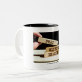 Tasse 2 Couleurs Communion Continue : Priez Sans Cesser" (Devant gauche)