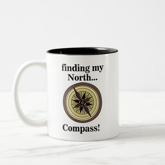 Tasse 2 Couleurs Compass Instrument Navigation Direction Funny (Gauche)