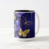 Tasse 2 Couleurs Composition avec papillons Sapphire (Devant droit)