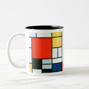 Tasse 2 Couleurs Composition de Piet Mondrian