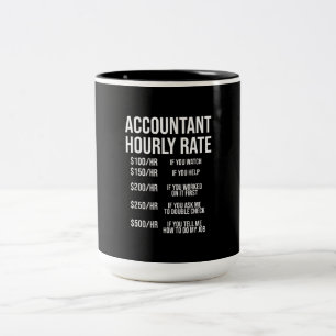 Tasse 2 Couleurs Comptable amusant Humour comptable à taux horaire