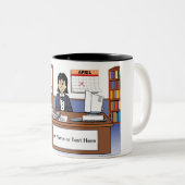 Tasse 2 Couleurs Comptable, comptable - Cartoon féminin (Devant droit)