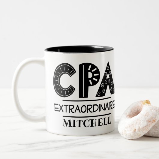Tasse 2 Couleurs Comptable Extraordinaire CPA (Avec donut)