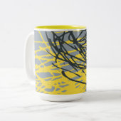 Tasse 2 Couleurs Conception abstraite dans le blanc, le jaune et le (Devant gauche)