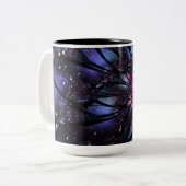Tasse 2 Couleurs Conception Abstraite des fleurs fractales. (Devant gauche)