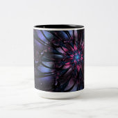Tasse 2 Couleurs Conception Abstraite des fleurs fractales. (Centre)