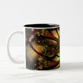 Tasse 2 Couleurs Conception Abstraite des fleurs fractales. (Gauche)