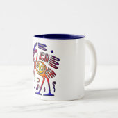 Tasse 2 Couleurs Conception antique du Mexique (Devant droit)