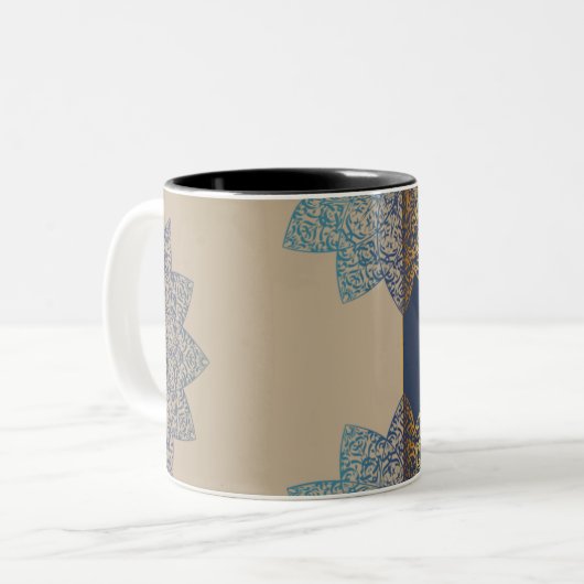 Tasse 2 Couleurs conception arabesque (Devant gauche)