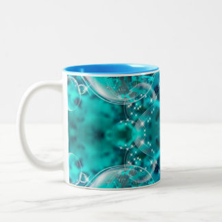Tasse 2 Couleurs Conception d'Aqua Turquiose sur deux tongues