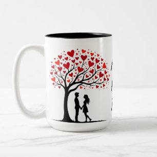 Tasse 2 Couleurs Conception d'arbre d'amour romantique pour la Sain