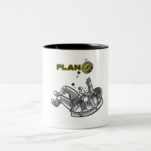 Tasse 2 Couleurs Conception d'astronaute Bitcoin Plan B (Centre)