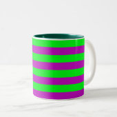 Tasse 2 Couleurs Conception de bandes violettes et vertes (Devant droit)
