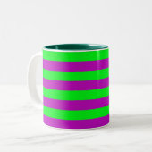 Tasse 2 Couleurs Conception de bandes violettes et vertes (Devant gauche)