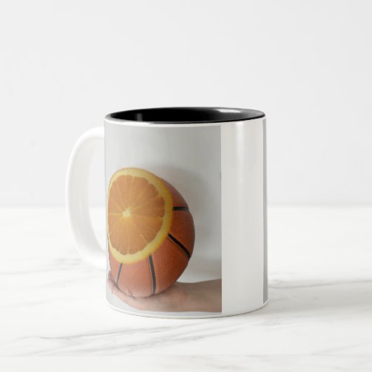 Tasse 2 Couleurs Conception de basket-ball cool (Devant gauche)