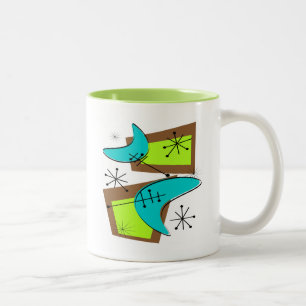 Tasse 2 Couleurs Conception de boomerang inspirée par ère atomique