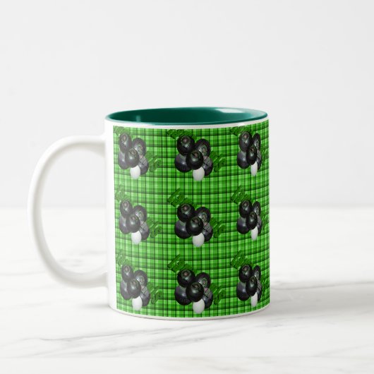 Tasse 2 Couleurs Conception de Bowles De Pelouse Tartan Vert, (Gauche)