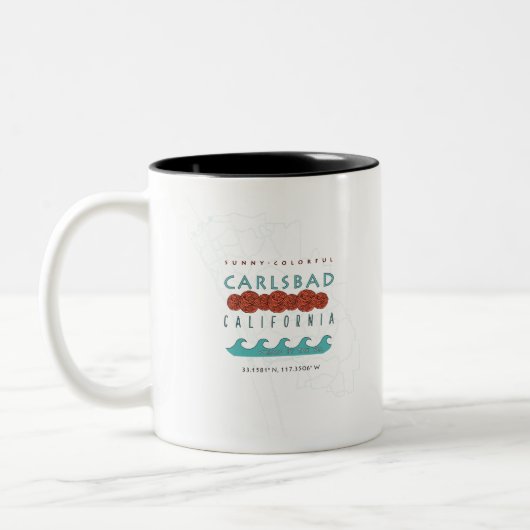 Tasse 2 Couleurs Conception de Carlsbad Califonia (Gauche)