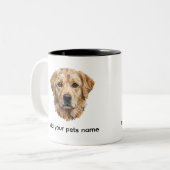 Tasse 2 Couleurs Conception de chien Labrador mignon (Devant gauche)