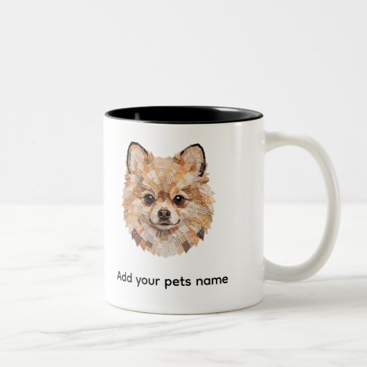 Tasse 2 Couleurs Conception de chien Poméranie (Droit)