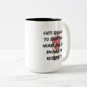 Tasse 2 Couleurs Conception de citation d'infirmière drôle (Devant droit)