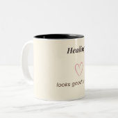 Tasse 2 Couleurs Conception de citation esthétique minimale « La gu (Devant gauche)