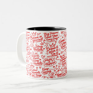 Tasse 2 Couleurs Conception de citations positives inspirantes