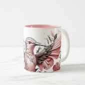 Tasse 2 Couleurs Conception de colibris sur (Devant droit)