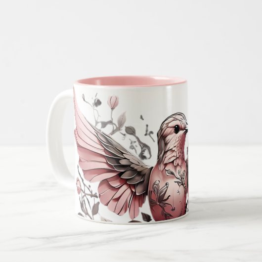 Tasse 2 Couleurs Conception de colibris sur (Devant gauche)