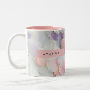 Tasse 2 Couleurs Conception de confettis pastel doux personnalisés