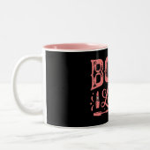Tasse 2 Couleurs Conception de Dame Patronne Rose Mignonne (Gauche)