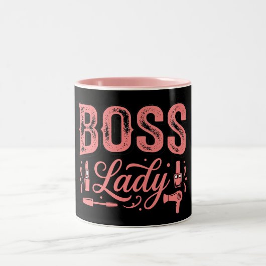Tasse 2 Couleurs Conception de Dame Patronne Rose Mignonne (Centre)
