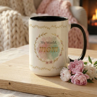 Tasse 2 Couleurs Conception de design à l'aquarelle de fleurs éléga